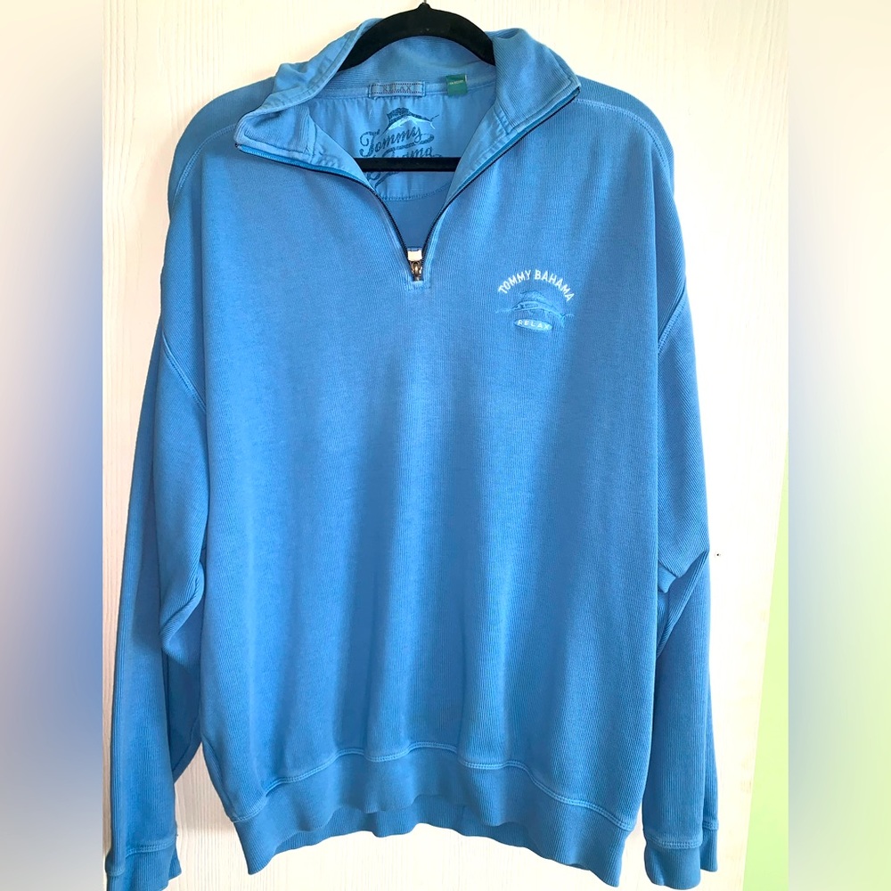 Gently Used Mens Tommy Bahama Long Sleeve Quarter Zip Sz L